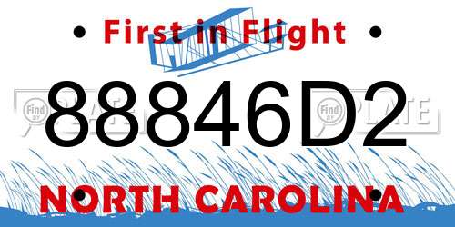 88846D2 North Carolina License Plate