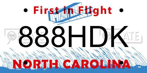 888HDK North Carolina License Plate