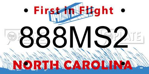 888MS2 North Carolina License Plate