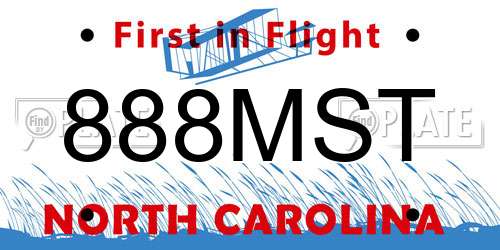 888MST North Carolina License Plate