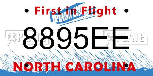 8895EE North Carolina License Plate