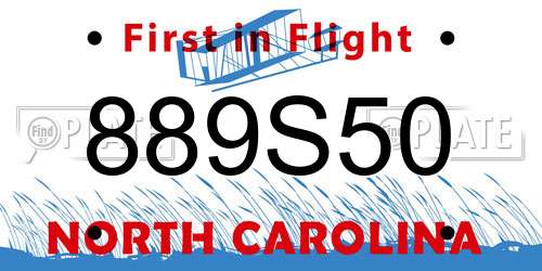 889S50 North Carolina License Plate