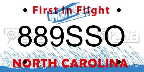 889SSO North Carolina License Plate