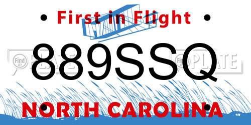 889SSQ North Carolina License Plate