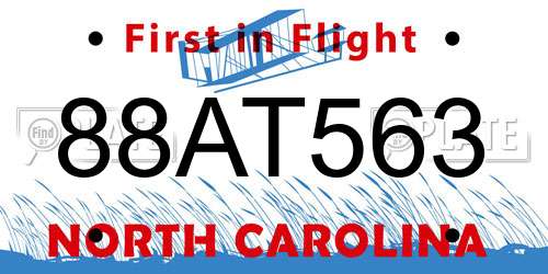 88AT563 North Carolina License Plate
