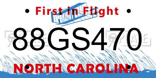 88GS470 North Carolina License Plate