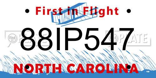 88IP547 North Carolina License Plate