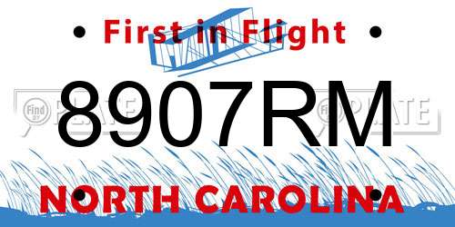 8907RM North Carolina License Plate