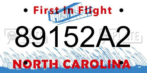 89152A2 North Carolina License Plate