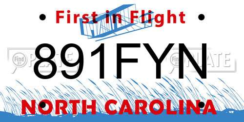 891FYN North Carolina License Plate