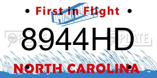 8944HD North Carolina License Plate