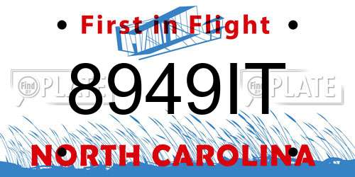 8949IT North Carolina License Plate