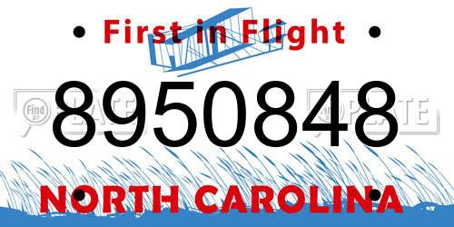 8950848 North Carolina License Plate