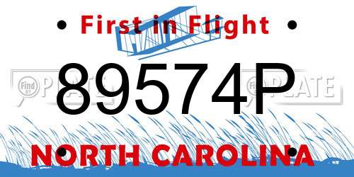 89574P North Carolina License Plate