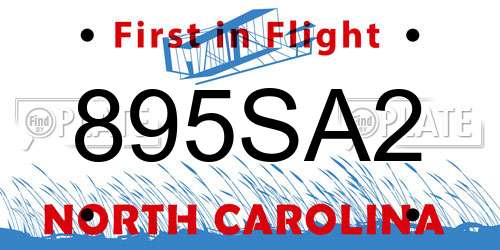 895SA2 North Carolina License Plate