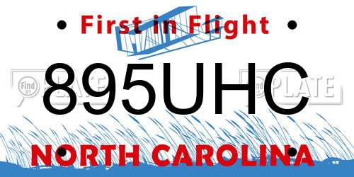 895UHC North Carolina License Plate