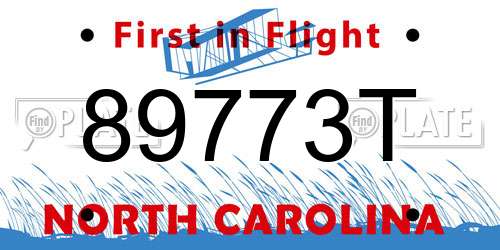 89773T North Carolina License Plate