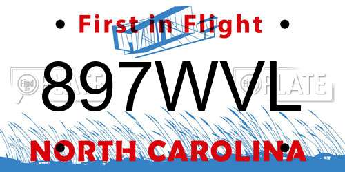 897WVL North Carolina License Plate
