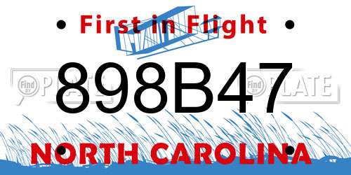 898B47 North Carolina License Plate