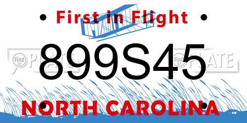 899S45 North Carolina License Plate