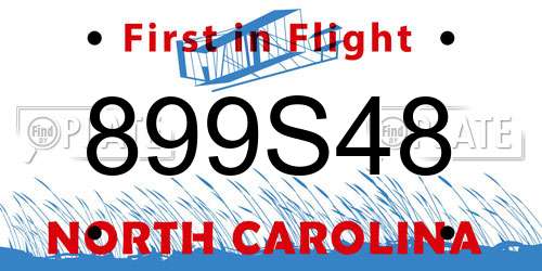 899S48 North Carolina License Plate