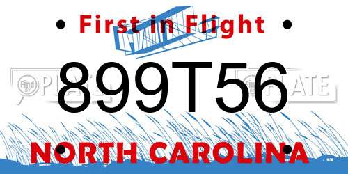 899T56 North Carolina License Plate