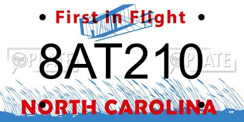 8AT210 North Carolina License Plate