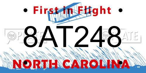 8AT248 North Carolina License Plate