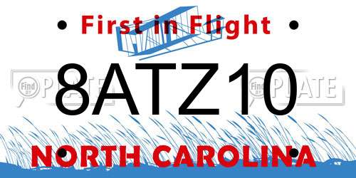 8ATZ10 North Carolina License Plate