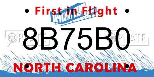 8B75B0 North Carolina License Plate