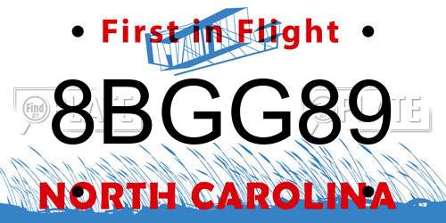 8BGG89 North Carolina License Plate