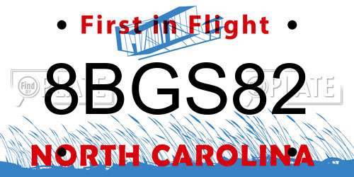 8BGS82 North Carolina License Plate