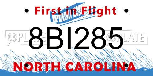 8BI285 North Carolina License Plate