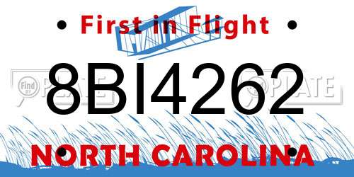 8BI4262 North Carolina License Plate