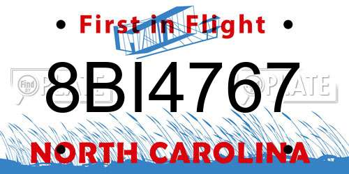8BI4767 North Carolina License Plate