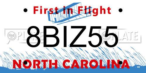 8BIZ55 North Carolina License Plate