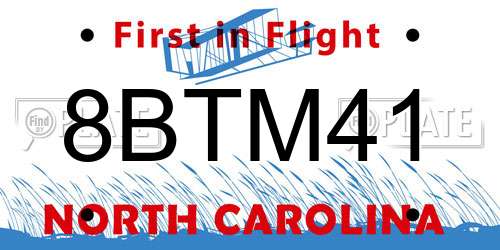 8BTM41 North Carolina License Plate