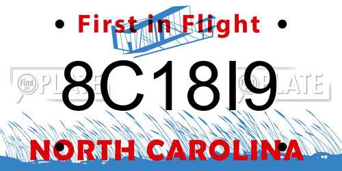 8C18I9 North Carolina License Plate
