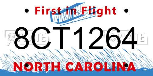 8CT1264 North Carolina License Plate