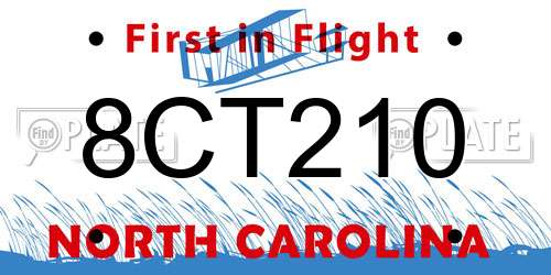 8CT210 North Carolina License Plate