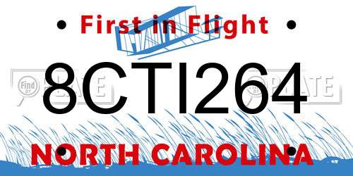 8CTI264 North Carolina License Plate