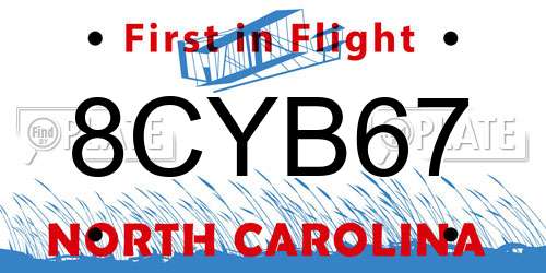 8CYB67 North Carolina License Plate