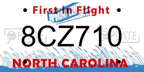 8CZ710 North Carolina License Plate
