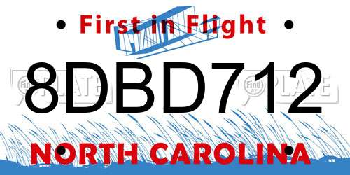 8DBD712 North Carolina License Plate