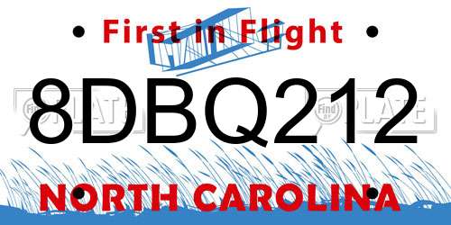 8DBQ212 North Carolina License Plate