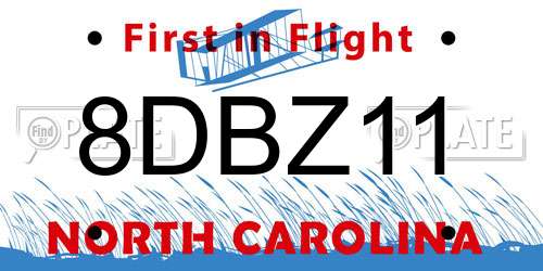 8DBZ11 North Carolina License Plate