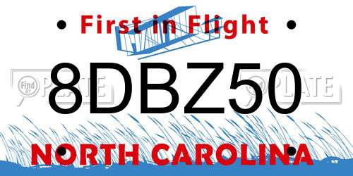 8DBZ50 North Carolina License Plate