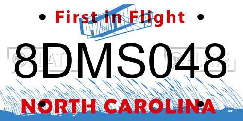 8DMS048 North Carolina License Plate