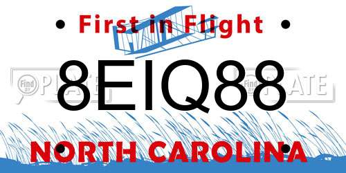 8EIQ88 North Carolina License Plate