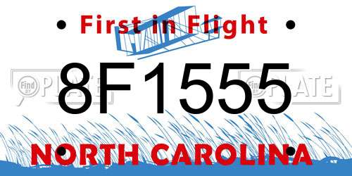 8F1555 North Carolina License Plate